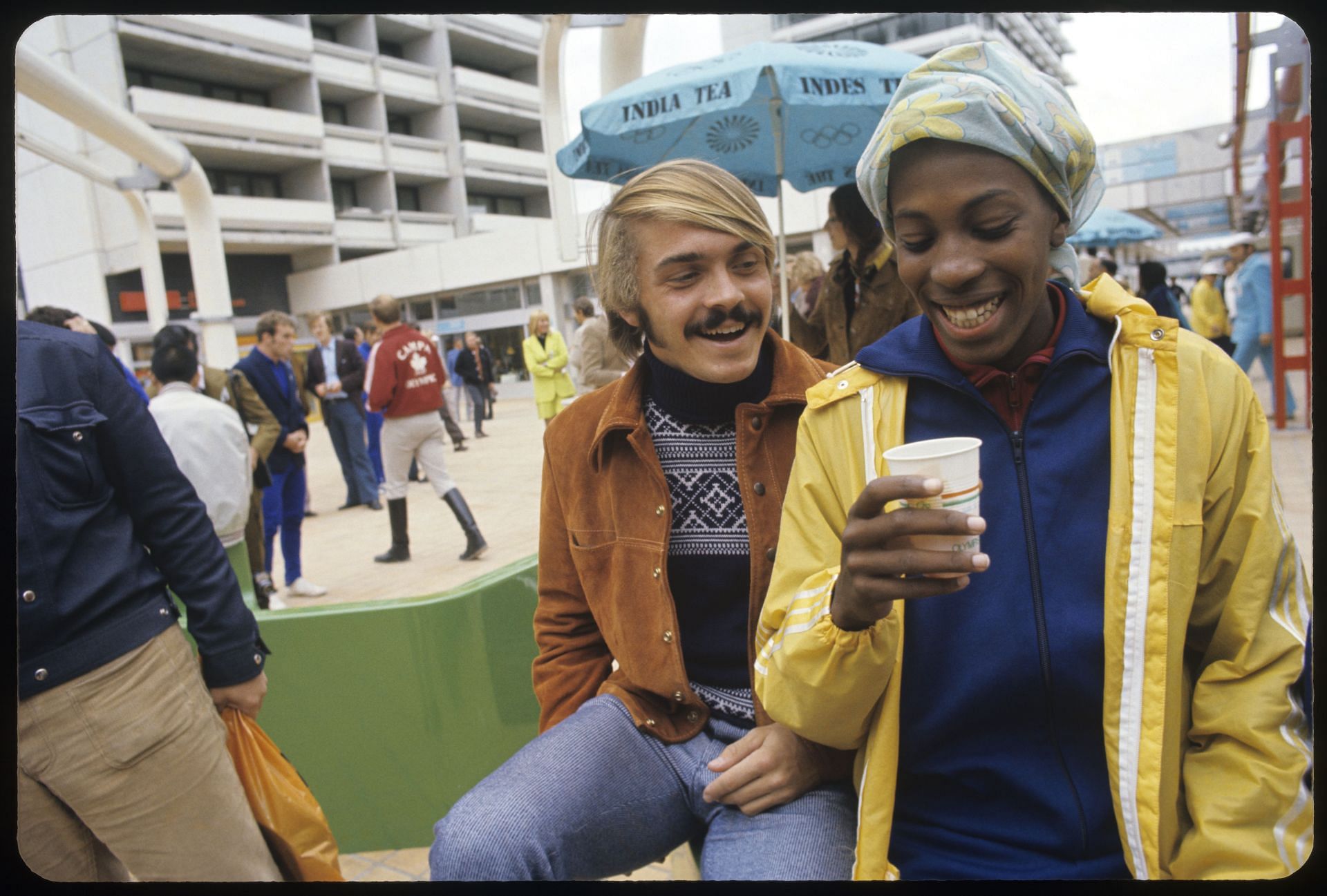 Steve Prefontaine of the US with 800-meter runner Madeline Manning in the athletes' village in Munich, - Source: Getty
